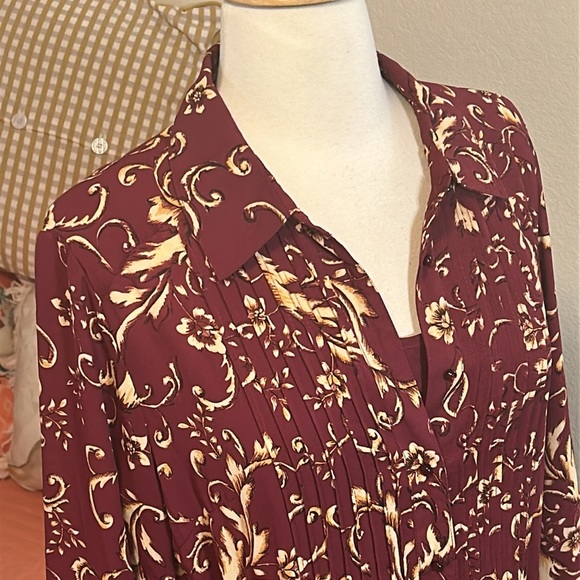 Nanette Lepore Long Sleeve Pin Tuck removable slip liner Shirtdress size 8 - Picture 3 of 16